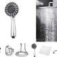 Combo X 3 Regadera Metálica 15x15, Ducha Telefono, Desviador - Miniatura 1