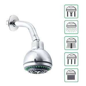 Regadera Ducha Cromada 5 Funciones Con Tubo 