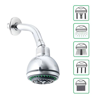 Regadera Ducha Cromada 5 Funciones Con Tubo 
