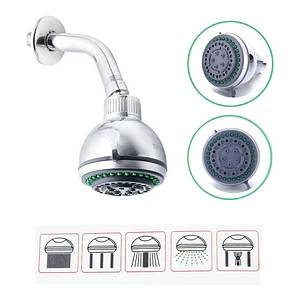 Regadera Ducha Cromada 5 Funciones Con Tubo 