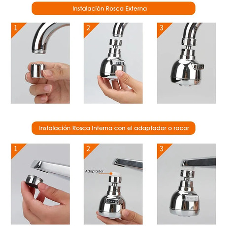 Ahorrador Aspersor Para Griferia De Lavaplatos Cromado 4