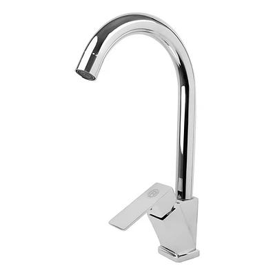 Llave Grifo Lavaplatos Metálica Agua Fría Cuello Alto
