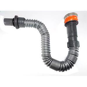 Sifón Flexible Gris Con Desagüe Push Acero Con Trampa