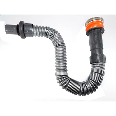 Sifón Flexible Gris Con Desagüe Push Acero Con Trampa