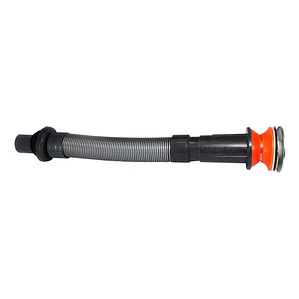 Sifón Flexible Gris Con Desagüe Push Acero Con Trampa