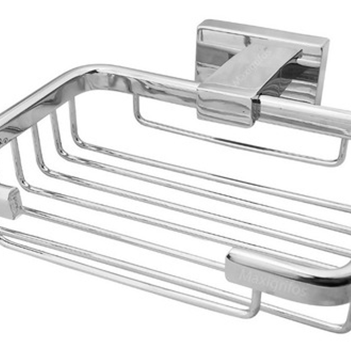 Juego Accesorios Metálicos Jabonera Y Toallero Cuadrados 2