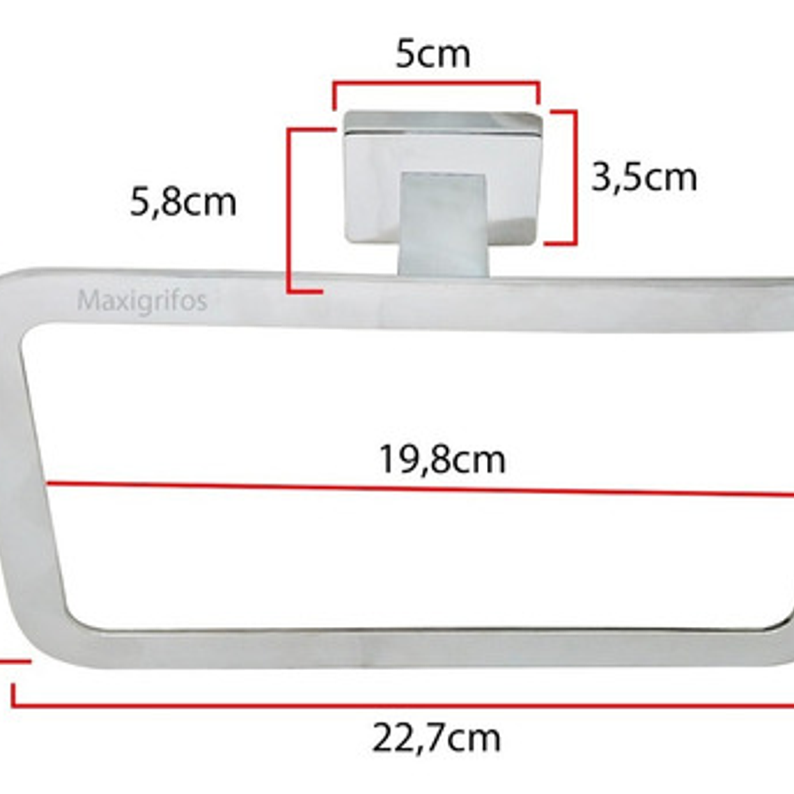 Juego Accesorios Metálicos Jabonera Y Toallero Cuadrados 9