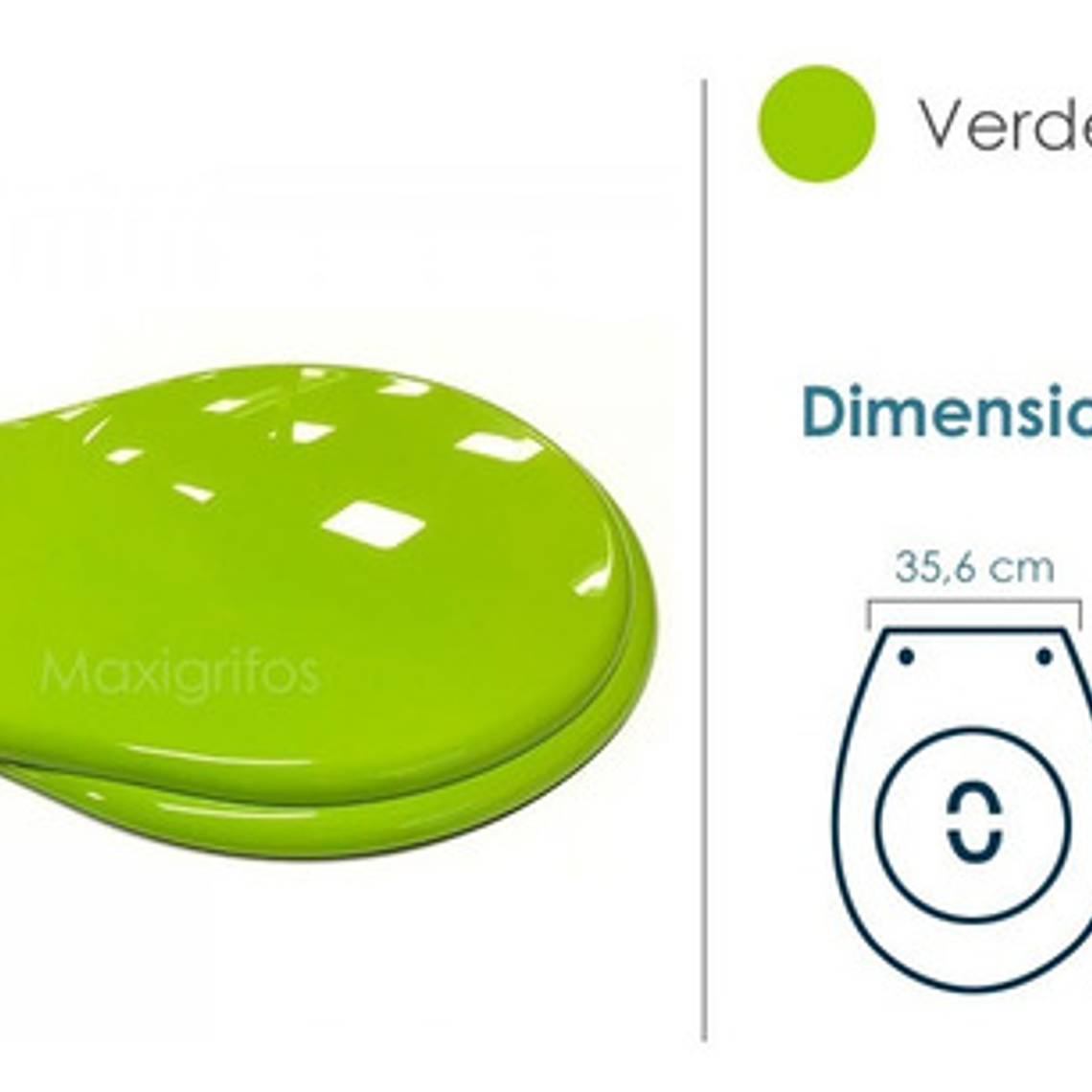 Tapa Asiento Sanitario Verde Limón Redondo 2