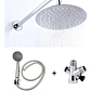 Combo X 3 Regadera Metálica 25x25, Ducha Telefono, Desviador - Miniatura 1