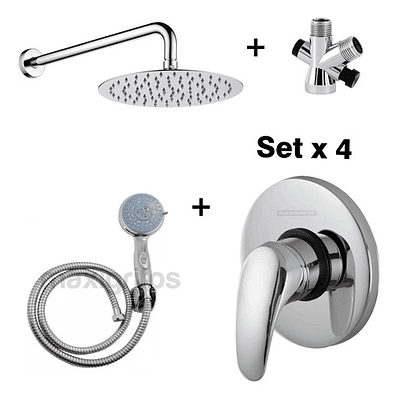 Regadera Metálica 20x20+mezclador Ducha+desviador+teleducha