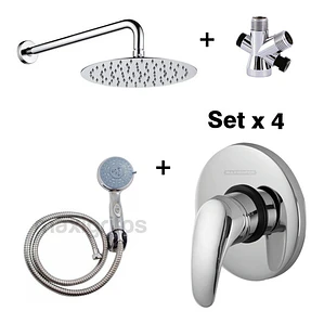 Regadera Metálica 25x25+mezclador Ducha+desviador+teleducha