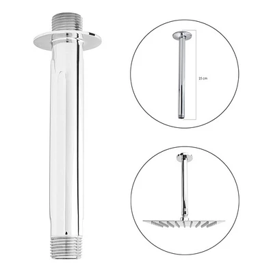 Brazo O Tubo De Techo Para Ducha 25cm Redondo Cromado