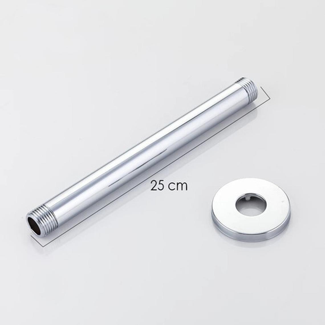 Brazo O Tubo De Techo Para Ducha 25cm Redondo Cromado 2