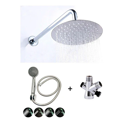 Combo X 3 Regadera Metálica 15x15, Ducha Telefono, Desviador