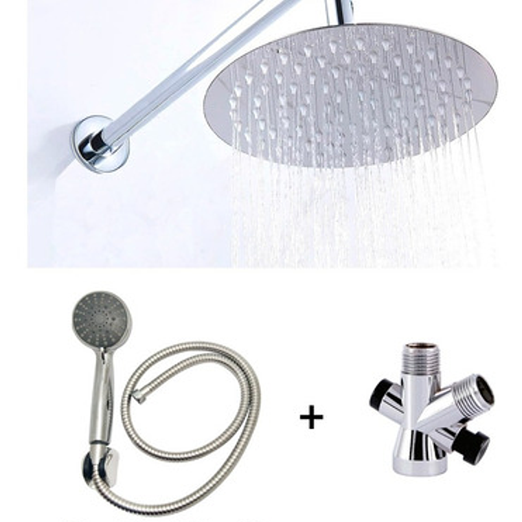 Combo X 3 Regadera Metálica 15x15, Ducha Telefono, Desviador 1