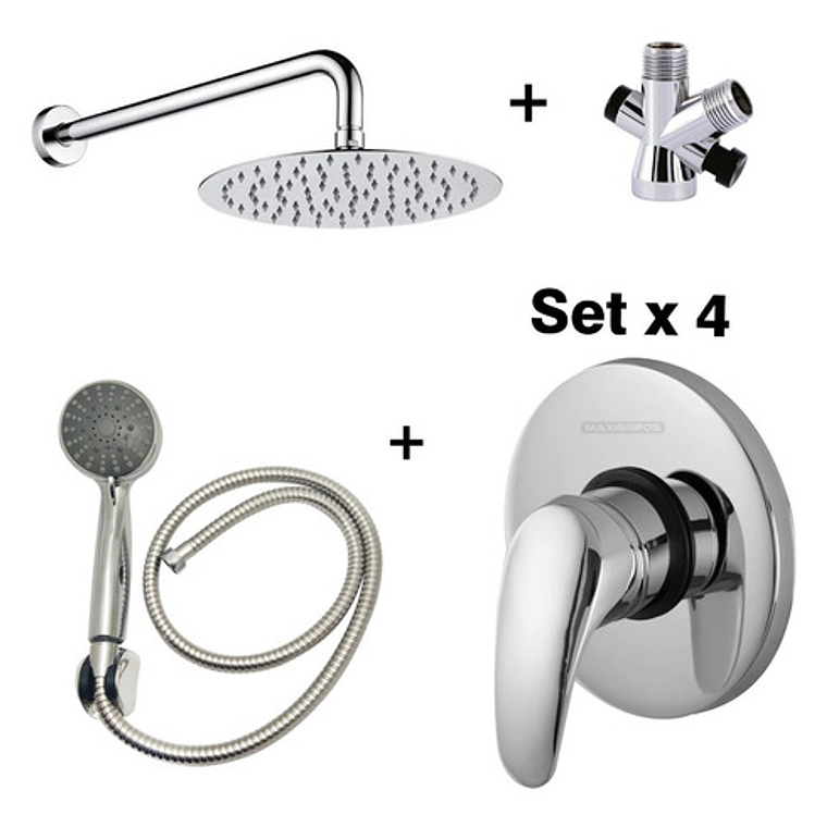 Regadera Metálica 15x15+mezclador Ducha+desviador+teleducha 1