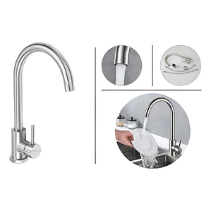 Llave Lavaplatos Monocontrol Agua Fría Y Caliente Satinada