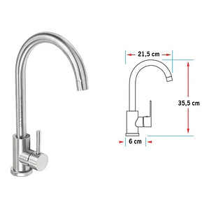 Llave Lavaplatos Monocontrol Agua Fría Y Caliente Satinada