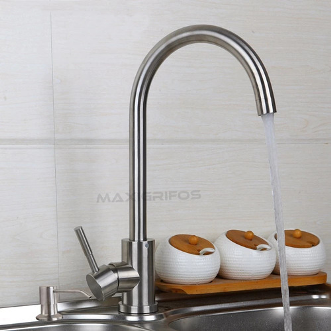 Llave Lavaplatos Monocontrol Agua Fría Y Caliente Satinada 6