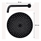 Regadera Ducha Redonda 23x23 Negro Mate Con Tubo - Miniatura 2