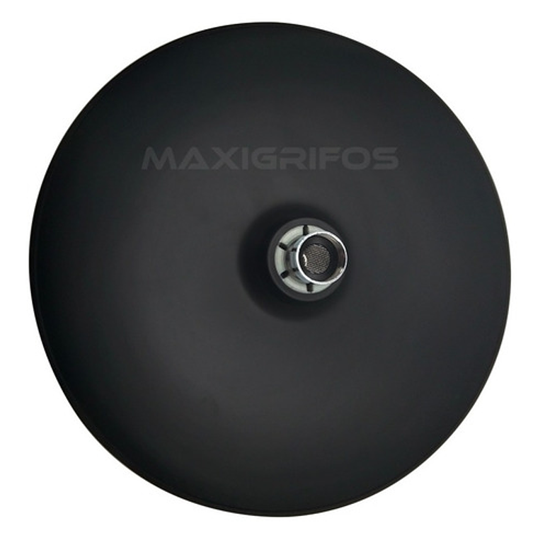 Regadera Ducha Redonda 23x23 Negro Mate Con Tubo 5