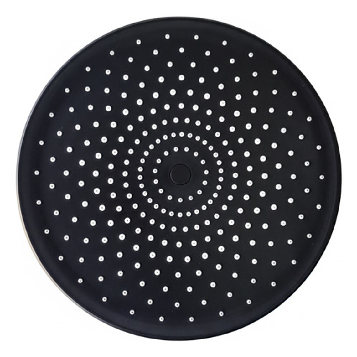 Regadera Ducha Redonda 23x23 Negro Mate Con Tubo 7