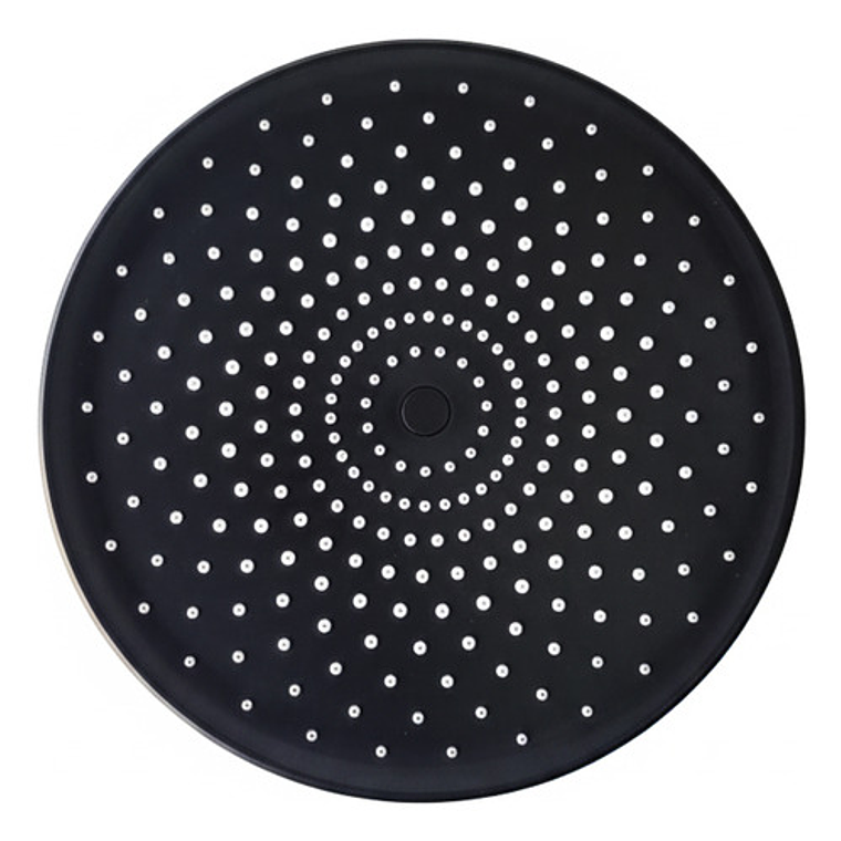 Regadera Ducha Redonda 23x23 Negro Mate Con Tubo 7