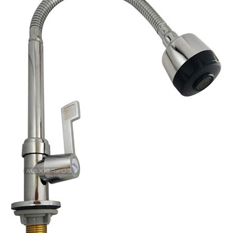 Griferia Lavaplatos Agua Fría Cuello Flexible Metálica 4