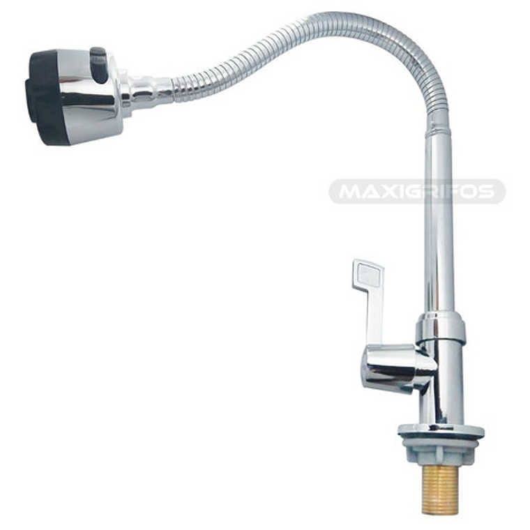 Griferia Lavaplatos Agua Fría Cuello Flexible Metálica 8