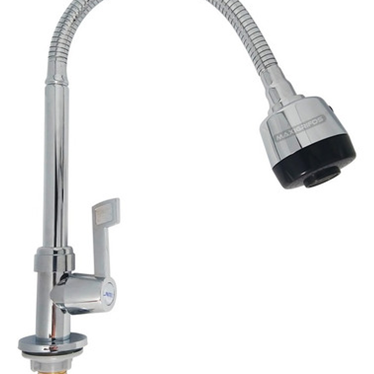 Griferia Lavaplatos Agua Fría Cuello Flexible Metálica 9