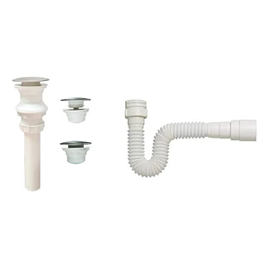 Desagüe O Sifón De Push Pvc Con Sifón Flexible Blanco