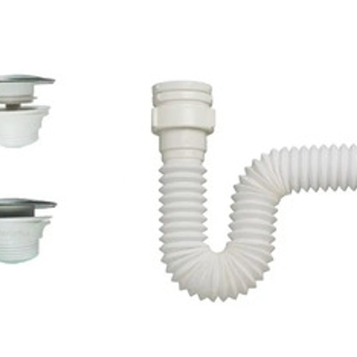 Desagüe O Sifón De Push Pvc Con Sifón Flexible Blanco 1