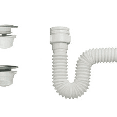 Desagüe O Sifón De Push Pvc Con Sifón Flexible Blanco