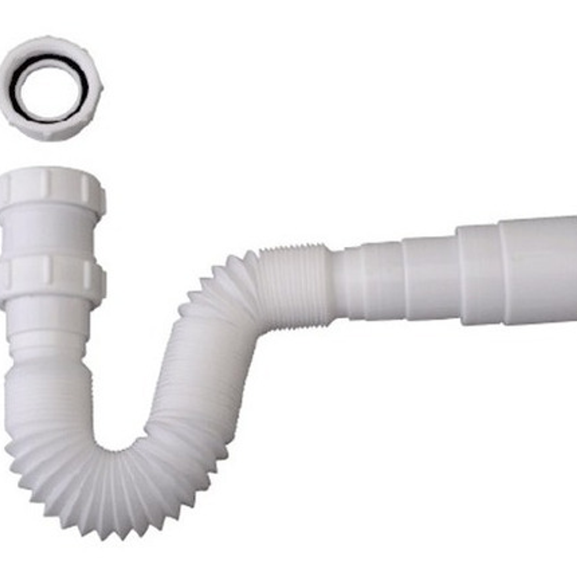 Desagüe O Sifón De Push Pvc Con Sifón Flexible Blanco 3