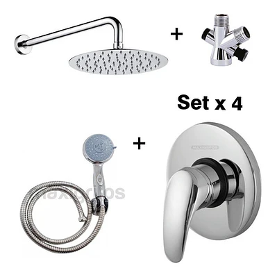Regadera Metálica 15x15+mezclador Ducha+desviador+teleducha
