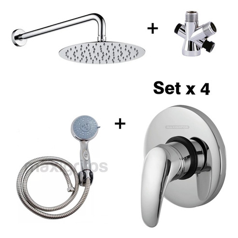 Regadera Metálica 15x15+mezclador Ducha+desviador+teleducha 1