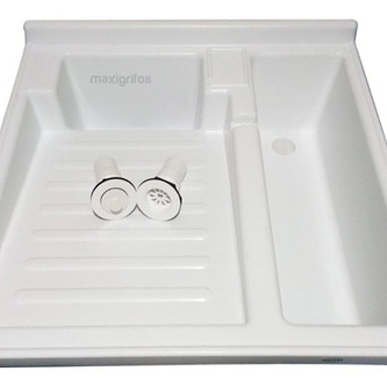 Lavadero Plástico 60x60, Tanque+válvulas De Pozuelo+desagüe 5