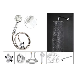 Combo X 3 Regadera Metálica 25x25, Ducha Telefono, Desviador