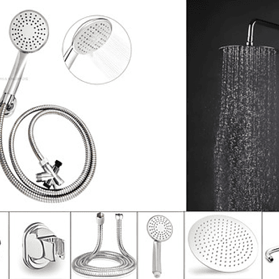 Combo X 3 Regadera Metálica 25x25, Ducha Telefono, Desviador