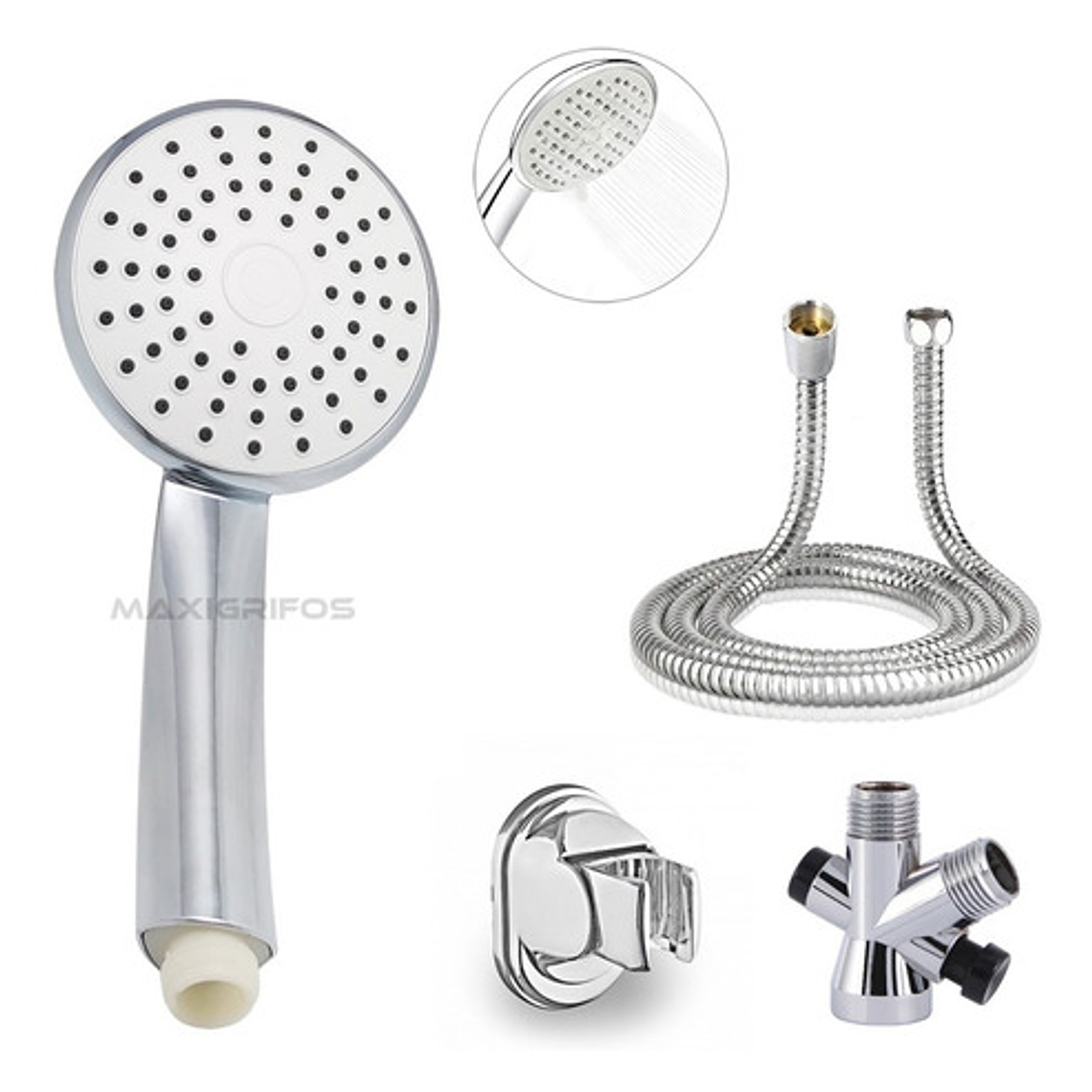 Combo X 3 Regadera Metálica 25x25, Ducha Telefono, Desviador 3