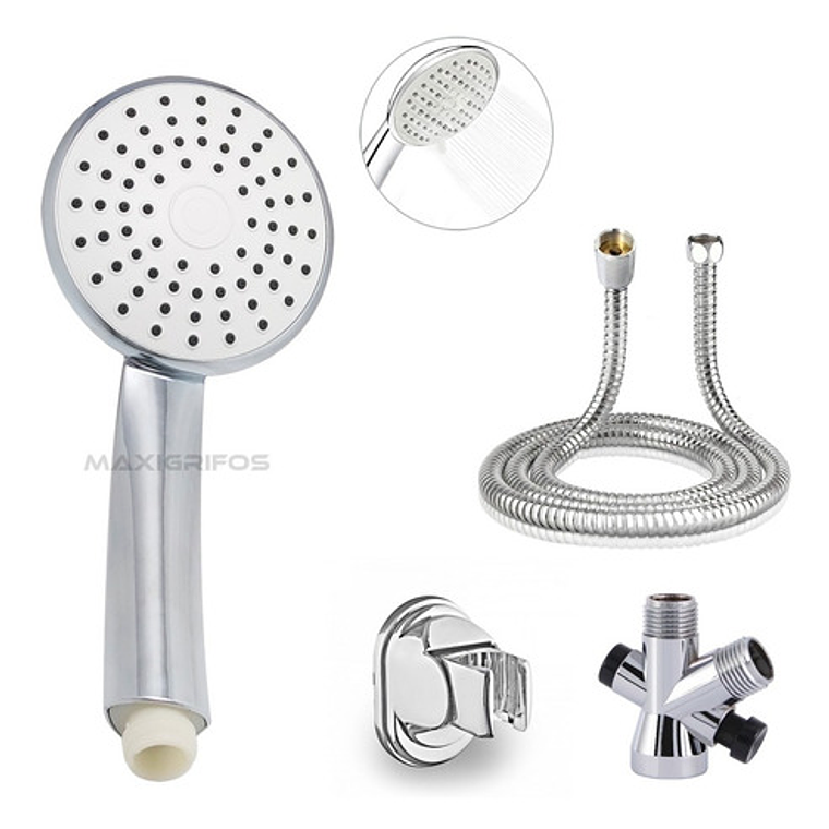 Combo X 3 Regadera Metálica 25x25, Ducha Telefono, Desviador 3