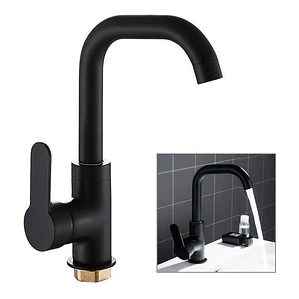 Grifo Llave Mezclador Lavamanos Monomando Negro
