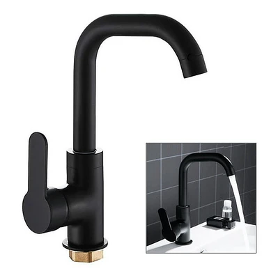 Grifo Llave Mezclador Lavamanos Monomando Negro