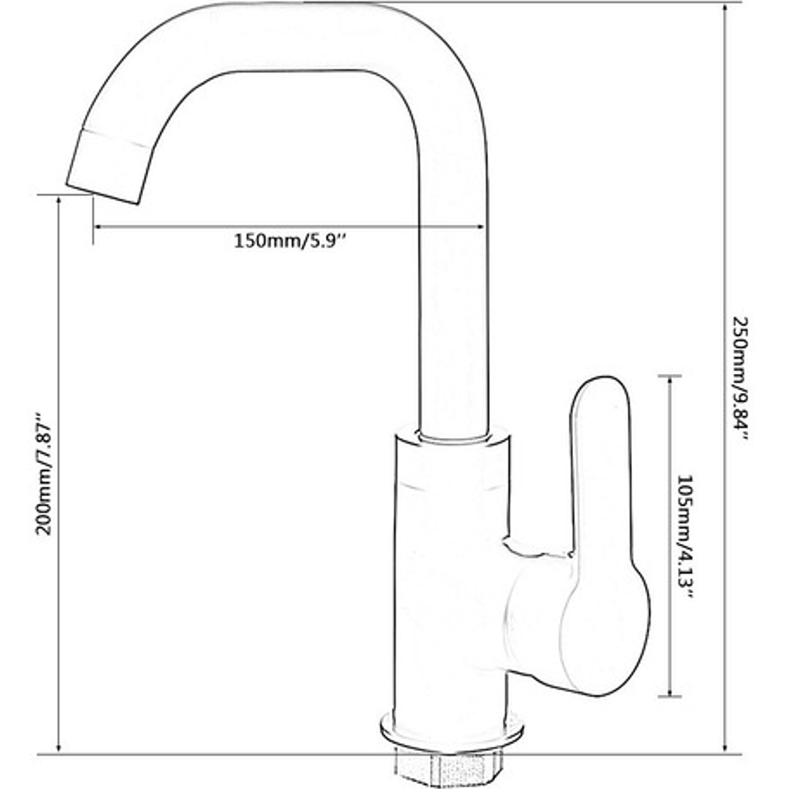 Grifo Llave Mezclador Lavamanos Monomando Negro 5