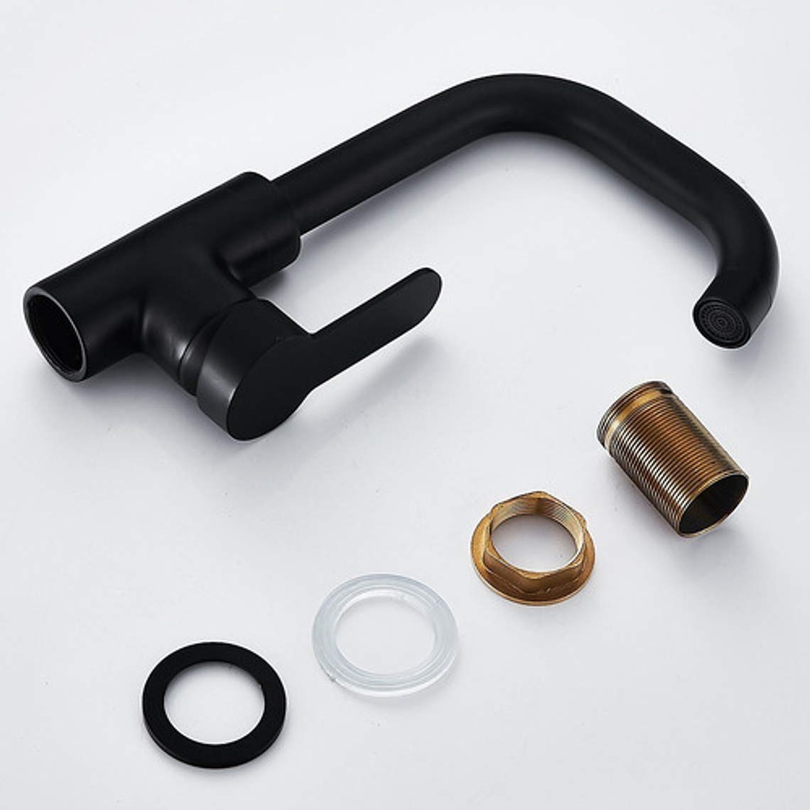 Grifo Llave Mezclador Lavamanos Monomando Negro 9