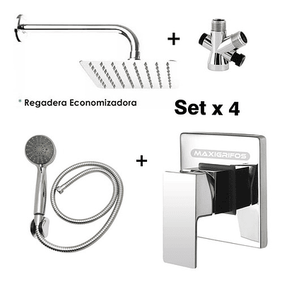 Regadera Metálica 20x20+mezclador Ducha+desviador+teleducha