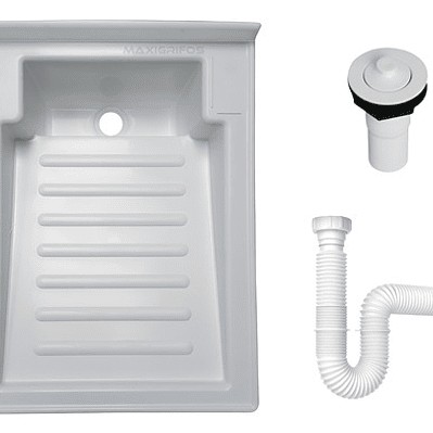 Lavadero Plástico 60x46 Incluye Válvula De Pozuelo Y Desagüe