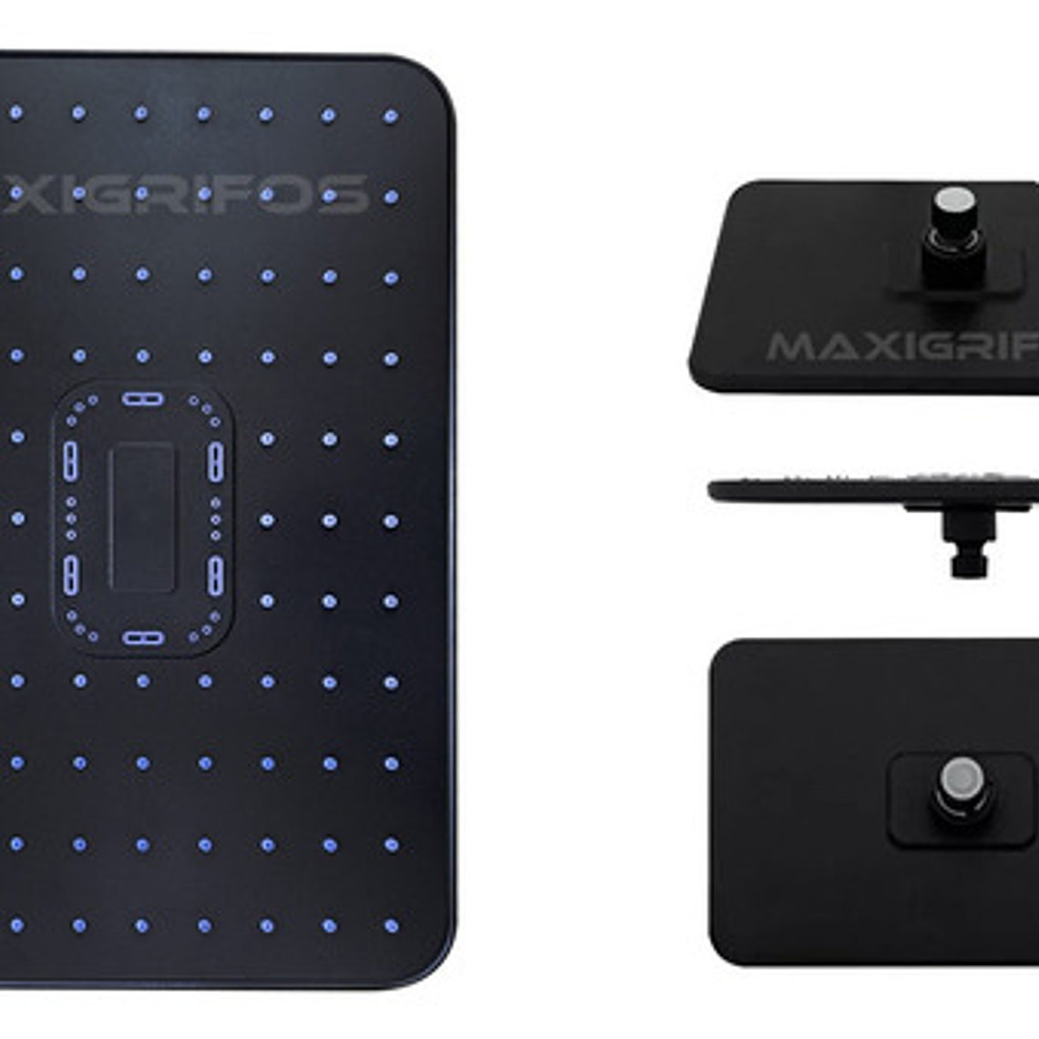 Regadera Ducha Rectangular Negro Mate Incluye Tubo Cuadrado 2