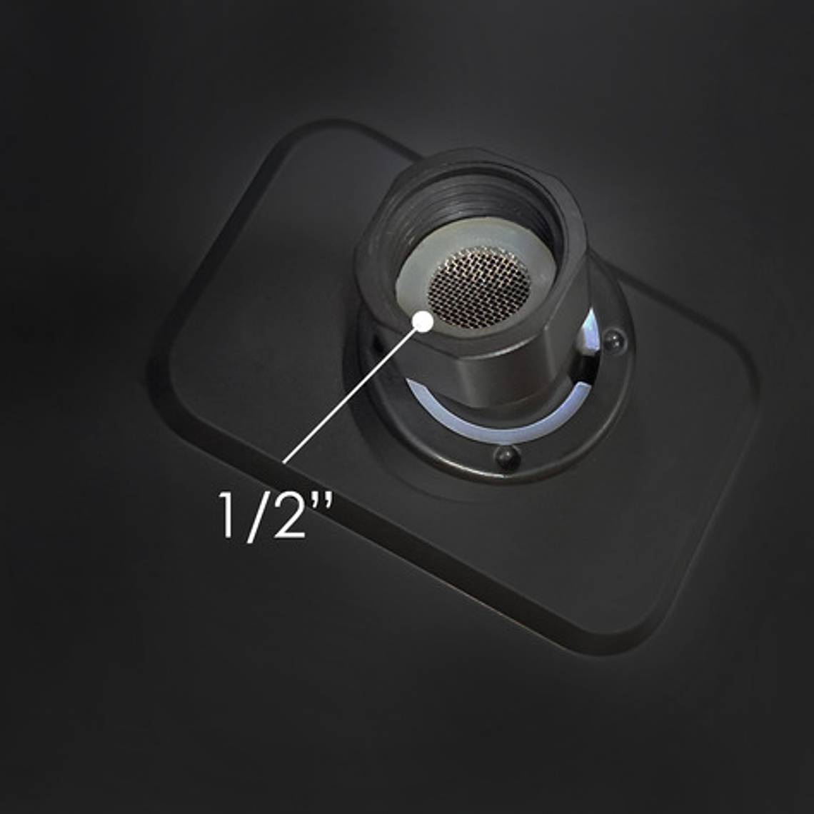 Regadera Ducha Rectangular Negro Mate Incluye Tubo Cuadrado 6