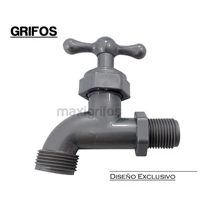 Llave Jardín O Lavadero Maxigrifos Plástica Gris